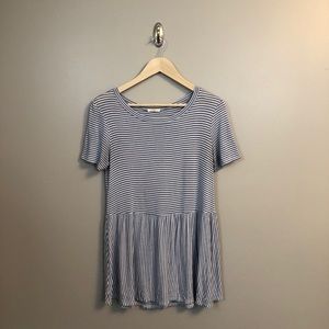 Light Blue Striped Peplum Tee!